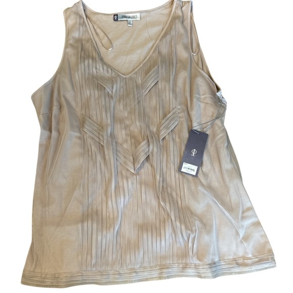 Jennifer Lopez Tan V-Neck Tank Top - Picture 2 of 5